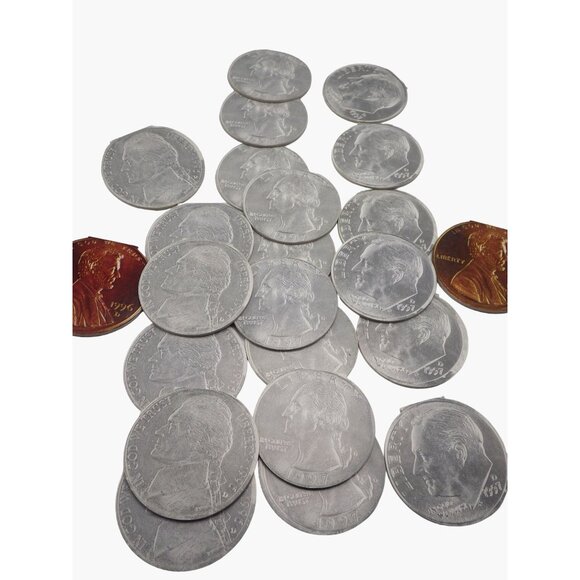 Note Pads Memo Coin Shaped Quarter Nickel Dime Pen lot 24 - Picture 5 of 16